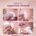 Promotional view of Philips BRR454/00 5000 Series Facial Hair Remover used on upper lip, cheeks, jawline, and chin.