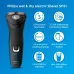 Packaging view of Philips S1121/40 Shaver highlighting ComfortCut blades, 40-min cordless use, and skin protection system.