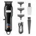V-297 hair trimmer kit with black body, LED display, guide combs, oil bottle, brush and USB cable accessories