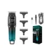 VGR V-964 trimmer in matte black and green gradient colors, featuring an LED display, USB cable, and guide combs.
