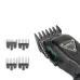 Black VGR V-051 Hair Clipper front view highlighting stainless steel blades, taper lever, LED display, and USB charging.