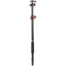 The K&F Concept KF09.090V1 T254A4 tripod converted into a black monopod with an orange locking knob, ball head, and foam grip.