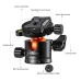 K&F Concept KF31.044V1 BH-36L Tripod Ball Head mounted with a camera, highlighting load capacity and stability.