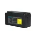 Front view of Marsriva MR-LBP12-200-LAR UPS Battery showing 12.8V/100Ah LiFePO4 label, terminals, and detailed specifications.