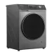 Left three-quarter view of Hitachi 10.5KG Front Load Washing Machine (BD-D1054HVOS) with door closed.