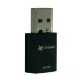 Angled view of the Xtreme WU350 300Mbps Wifi USB Adapter showing its compact black body and exposed USB connector.