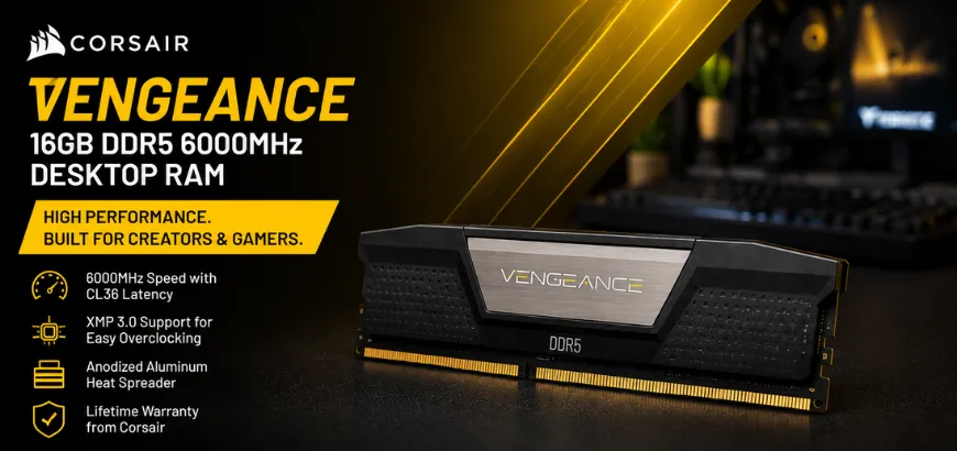 Corsair VENGEANCE 16GB DDR5 6000MHz CL36 Desktop RAM