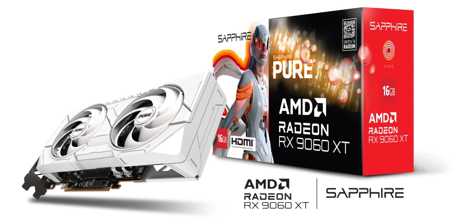 Sapphire Pure AMD Radeon RX 9060 XT GAMING OC 16GB GDDR6 Graphics Card