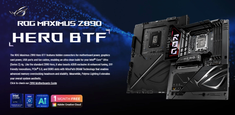 ASUS ROG MAXIMUS Z890 HERO BTF LGA1851 ATX Motherboard